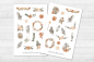 Preview: Autumn Owls Sticker Set